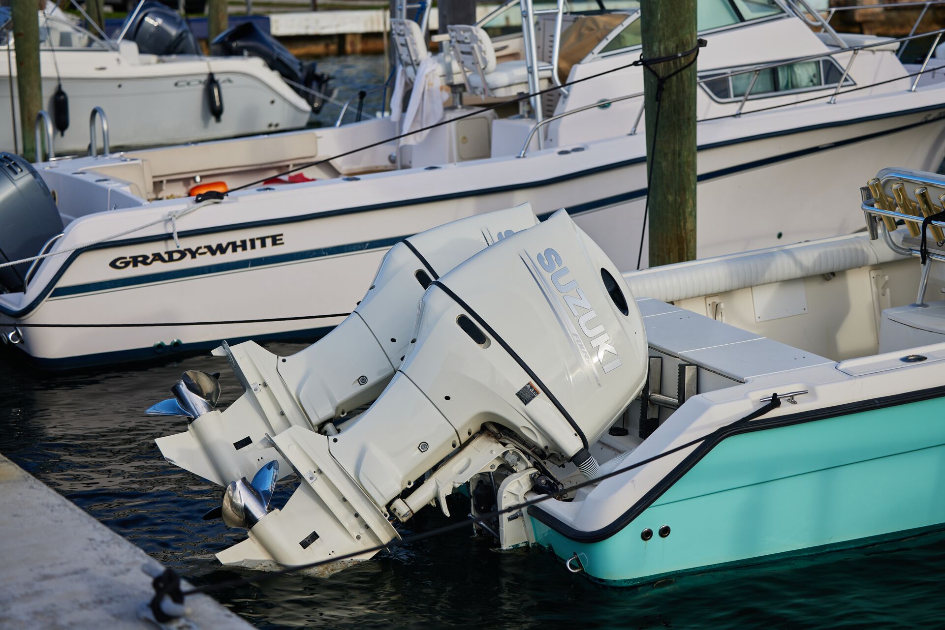 Boat propellers, parts of a boat concept. 