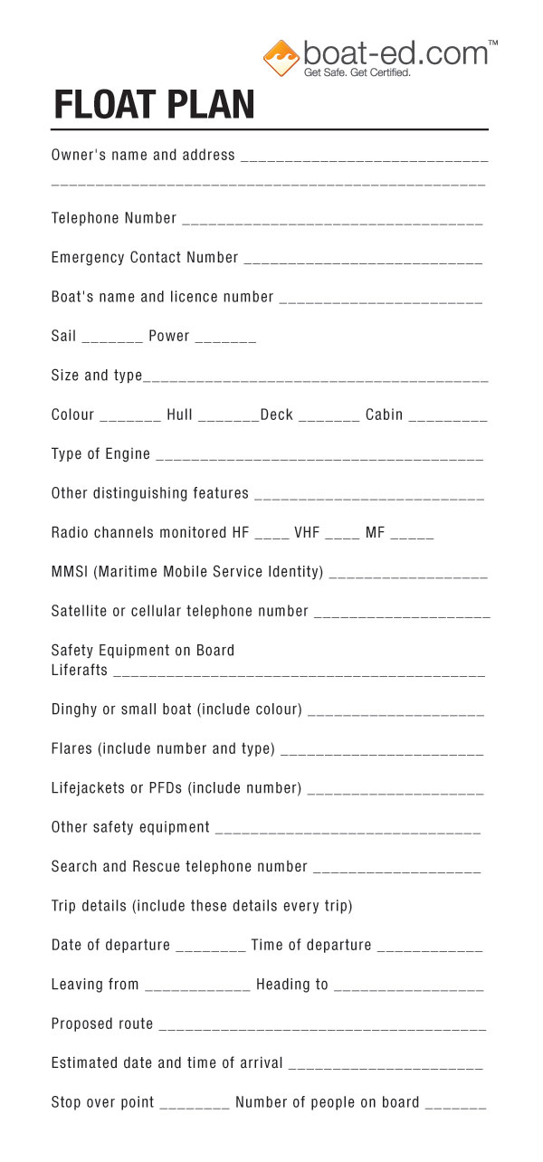 Filing a Float Plan | CN | Boat Ed.comâ„¢